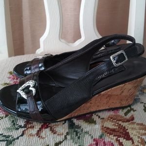 Brighton Size 7.5 Brown Black Wedge sandals
